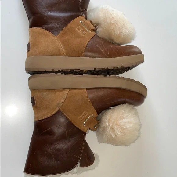 UGG Brown and Cream Winter Boots - Picture 7 of 10